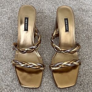 Nine West Metallic Gold and Silver Heels